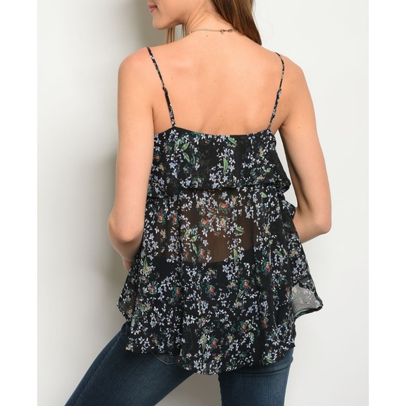 Black Floral Lightweight Top {Very J} - Picture 3 of 3
